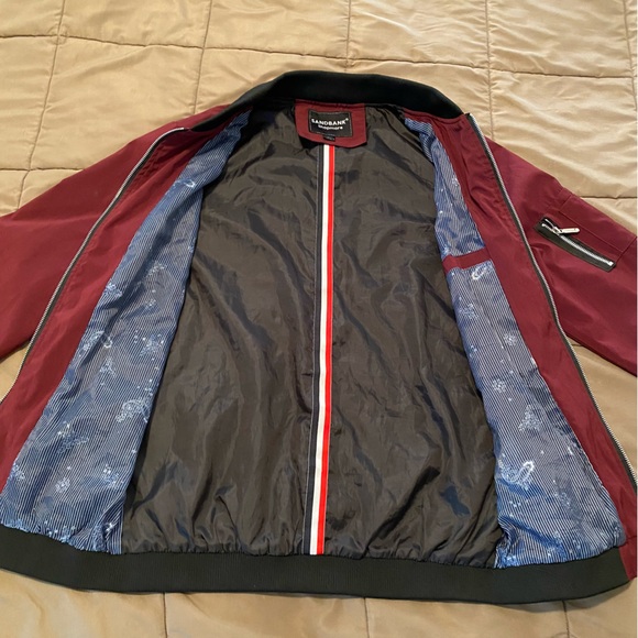 👗 Sandbank Sandmore Maroon Bomber Jacket - Picture 2 of 7
